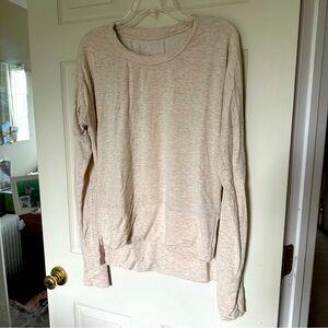 Via active high low hem cream sweater